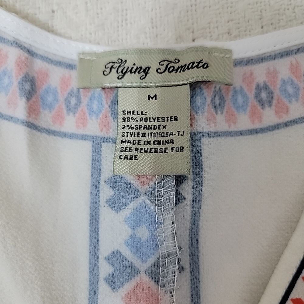 Flying Tomato Floral Embroidered Blouse - White and Multicolor - Picture 6 of 8